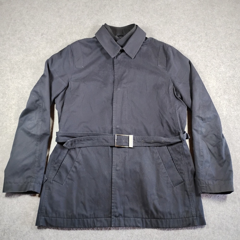 Dirk Bikkembergs Mens Blue Cotton Belted Trench Coat Jacket Size US 44 B1 BK531